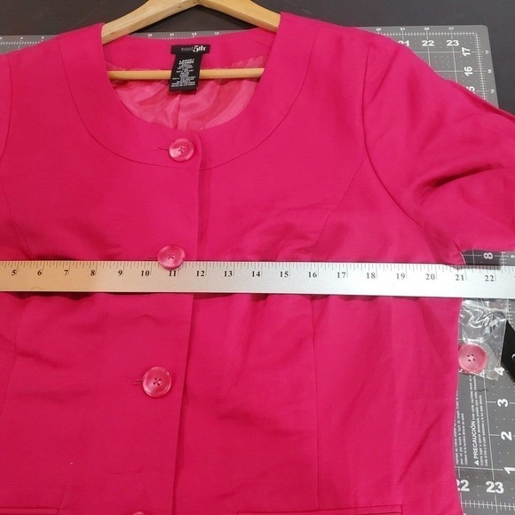 NWT Y2K East 5th Linen Blend Pink Button Up Light Jacket Blazer Size Large - Picture 7 of 9